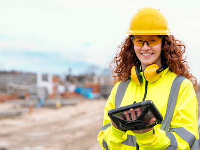 Construction Professional On Building Site
