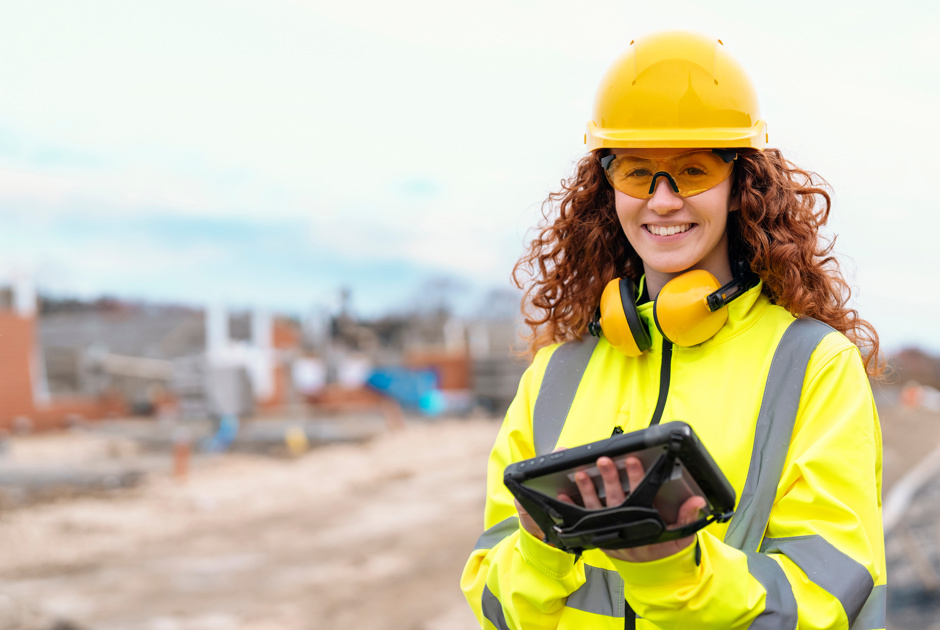 Construction Professional On Building Site
