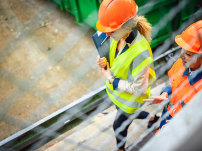 Recycling Workers On Site